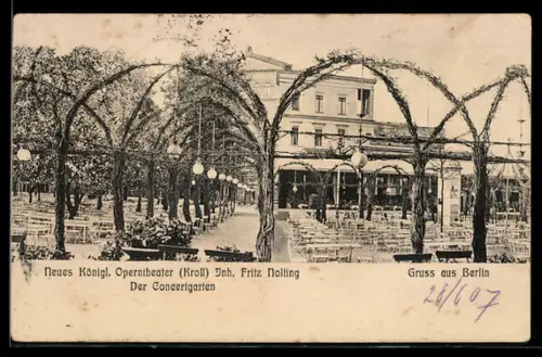 AK Berlin-Tiergarten, Krolloper, Konzertgarten