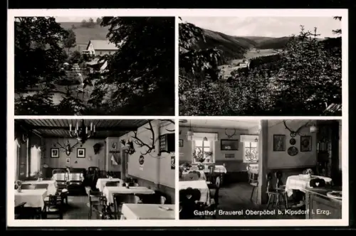 AK Oberpöbel, Gasthof Brauerei Oberpöbel, Inh. E. Meining, St. Hubertus-Jagdzimmer