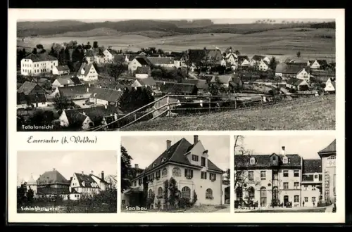AK Emersacker, Schloss-Brauerei, Brauereihof, Saalbau