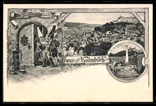 AK Kulmbach, Gesamtansicht m. Burg, Brauerei