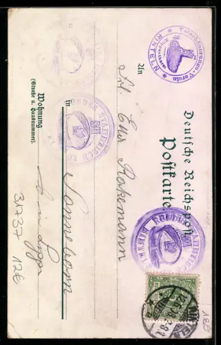 Lithographie Rinteln, Gasthaus am Klippenthurm, Panorama