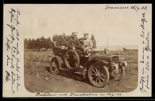 AK Brakpan, Auto Alldays mit Fahrer und zwei Herren bei einer Ausfahrt