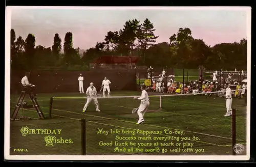 AK Menschen beim Tennis-Doppel