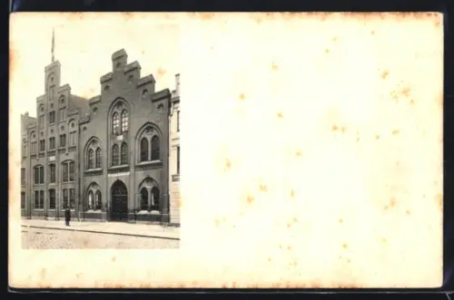 AK Lübeck, Haus & Strasse Speicher der Weingrosshandlung Lorenz Harms & Söhne, Fischergrube 68-70