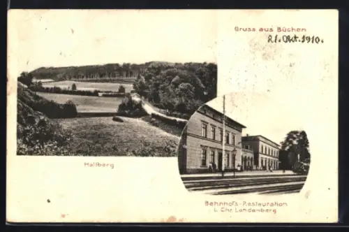 AK Büchen, Bahnhofs-Restaurant L. Chr. Londenberg, Hellberg