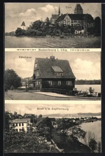 AK Ratzeburg i. Lbg., Fährhaus, Dom, Blick v. d. Sophienburg