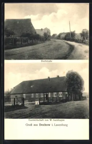 AK Dechow i. Lauenburg, Gasthaus W. Isernhagen, Dorfstrasse