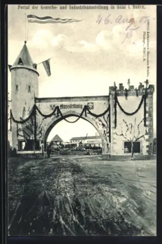 AK Bühl i. Baden, Portal der Gewerbe- und Industrie-Ausstellung