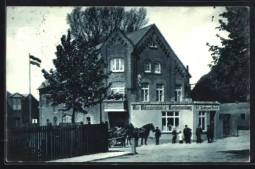 AK Ratzeburg, Geschäft für Baumaterialien und Kohle von H. Scheerfeld, Aussenansicht