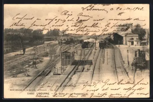 AK Libourne, La Gare et la Passerelle