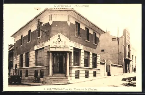 AK Capdenac, L`Aveyron Illustré, La Poste et le Cinéma