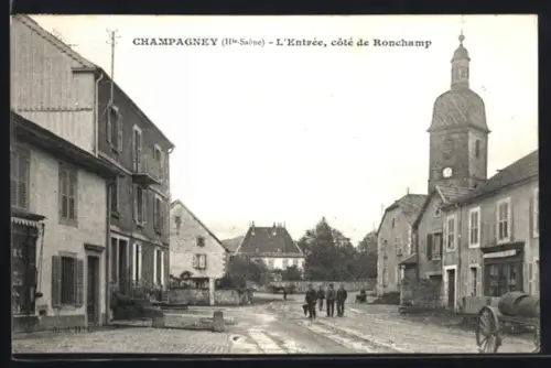 AK Champagney /Hte-Saône, L`Entrée, côté de Ronchamp