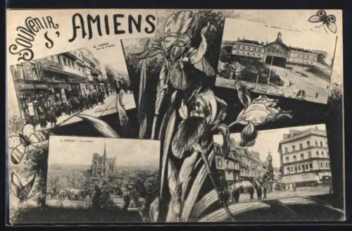 AK Amiens, Vue Générale, Rue des 3 Caillous, La Gare du Nord