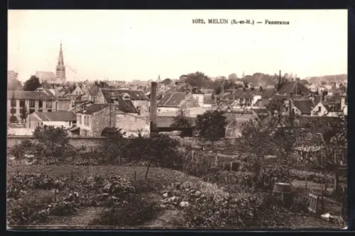 AK Melun /S.-et-M., Panorama mit Kirche