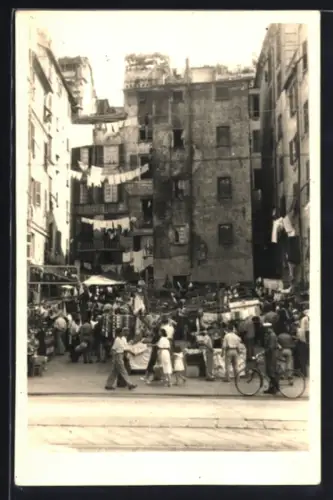 Foto-AK Marseille, Hafenviertel, Marktszene