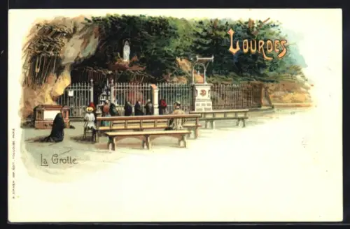 AK Lourdes, La Grotte