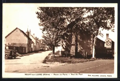 AK Neuvy-sur-Loire /Nievre, Route de Paris, Rue du Port