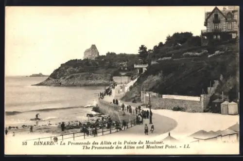 AK Dinard, La Promenade des Alliés et la Pointe du Moulinet