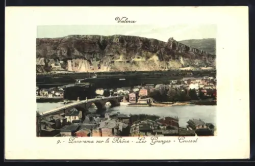 AK Valence, Panorama sur le Rhone, Les Granges, Crussol