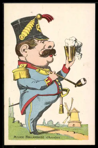 Vertreterkarte Toulon, Chaussures Sambain, Sport, Tourisme, Ville, Soldat mit Pfeife und Bier