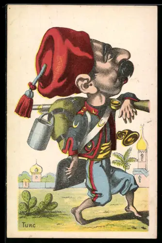 Vertreterkarte Toulon, Chaussures Sambain, Sport, Tourisme, Ville, Rue d`Alger, Soldat mit geschultertem Gewehr