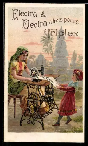 Vertreterkarte Jos. Wertheim, Electra et Triplex Nähmaschinen