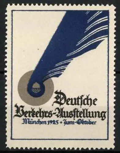 Reklamemarke München, Deutsche Verkehrs-Ausstellung 1925, Feder und Eichel