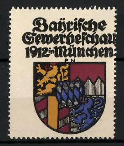 Reklamemarke München, Bayerische Gewerbeschau 1912, Wappen