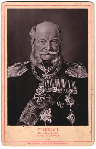 Fotografie Max Breitkreuz, Berlin, Neue Promenade 7, Kaiser Wilhelm I. mit Grosskreuz 1870 und Pour le Merite