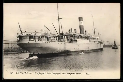 AK Passagierschiff Afrique im Hafen von Le Havre