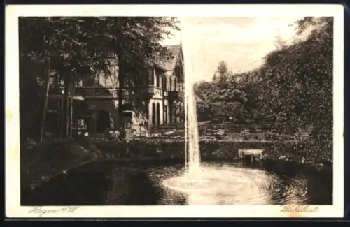 AK Hagen i. W., Waldlust mit Springbrunnen