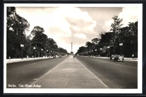 AK Berlin-Tiergarten, Ost-West-Achse mit Siegessäule