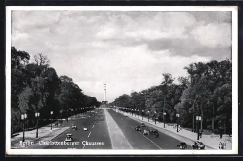 AK Berlin, Charlottenburger Chaussee mit Strassenverkehr