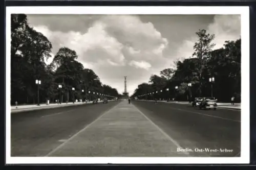 AK Berlin-Tiergarten, Ost-West-Achse und Siegessäule