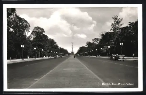 AK Berlin-Tiergarten, Ost-West-Achse, Blick zur Siegessäule