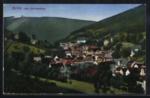AK Ruhla, Ortsansicht vom Dornsenberg