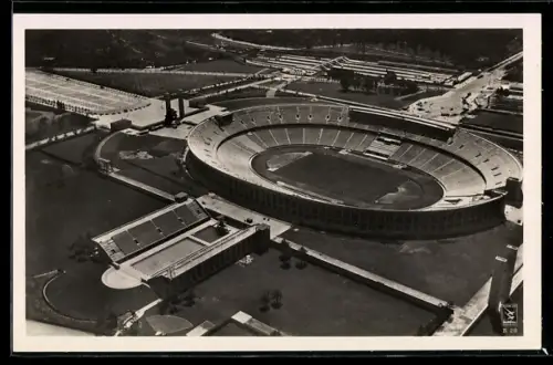 AK Berlin, Fliegeraufnahme vom Reichssportfeld, Olympia-Stadion