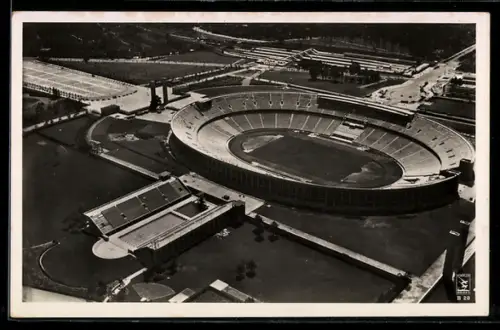 AK Berlin, Fliegeraufnahme vom Reichssportfeld, Olympia-Stadion