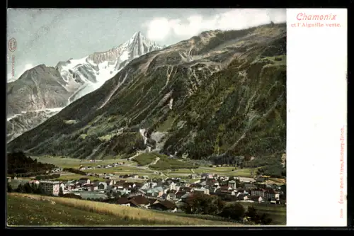 AK Chamonix, Vue générale et l`Aiguille verte