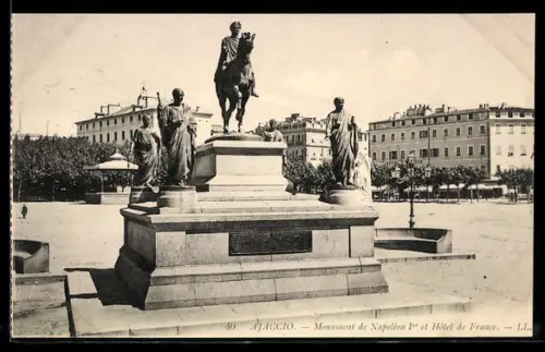 AK Ajaccio, Monument de Napoléon et hôtel de France