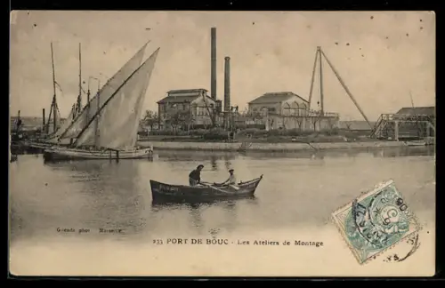 AK Port de Bouc, les Ateliers de Montage, Bootshafen