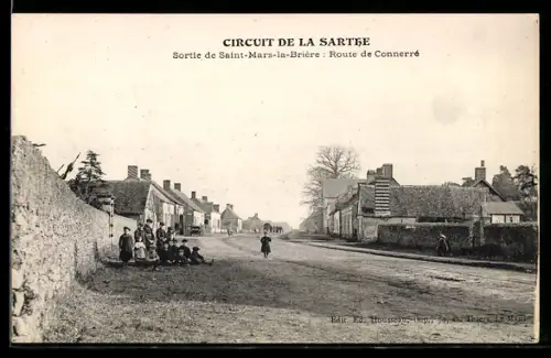 AK Saint-Mars-la-Briere, Sortie, Route de Connerre