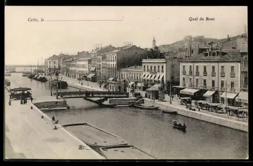 AK Cette, canal et quai de Bosc