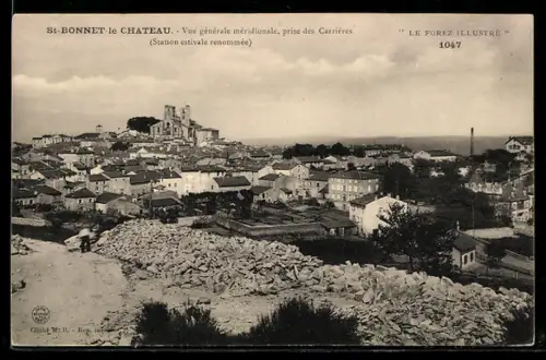 AK St-Bonnet-le-Chateau, vue générale, prise des Carrières, Teilansicht mit Steinbruch