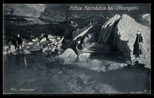 AK Uftrungen, Höhle Heimkehle mit Besuchern