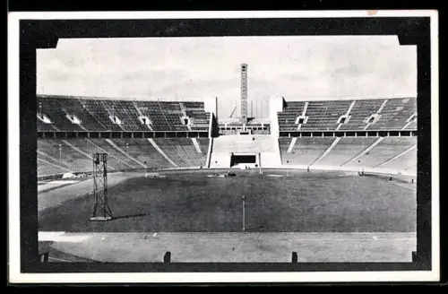 AK Berlin, Reichssportfeld Olympiastadion, Blick auf den Glockenturm