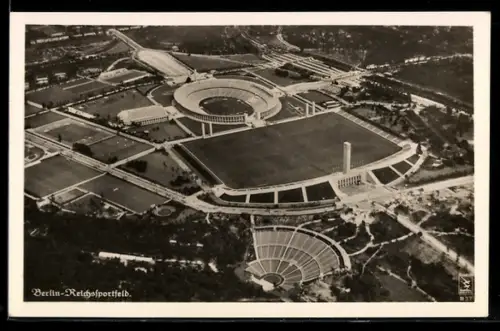 AK Berlin, Olympia 1936, Gesamtansicht vom Reichssportfeld mit Dietrich Eckardt-Bühne