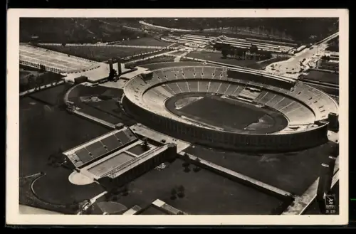 AK Berlin, Fliegeraufnahme vom Reichssportfeld, Olympia-Stadion