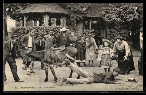 AK Robinson, Mann wurde vom Esel abgeworfen