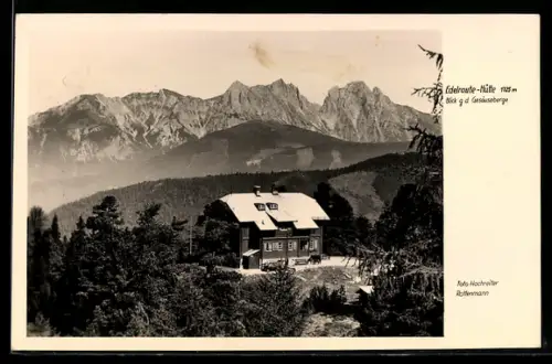 AK Edelraute-Hütte, Blick g. d. Gesäuseberge